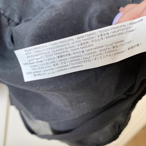 Zara Black satin tiered long sleeve dress - Size Small - Picture 3 of 7